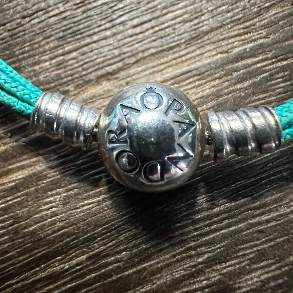 Pandora Retired Moments Teal Multi-Strand Bracelet 925 
6 3/4” B29 - Picture 2 of 3